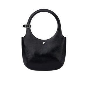 Courreges Holy Naplack Shoulder Bag Black